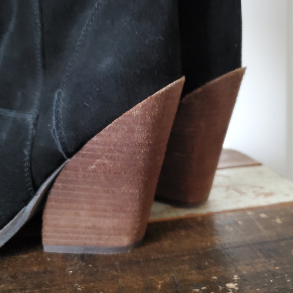 Jeffrey Campbell Free People Black Suede Knee-High Boots Womens 9.5 - Picture 8 of 15